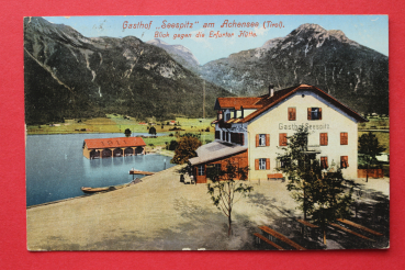 AK Achensee / 1915 / Gasthof Seespitz / Blick gegen Erfurter Hütte / Tirol